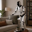 Robot in a living room